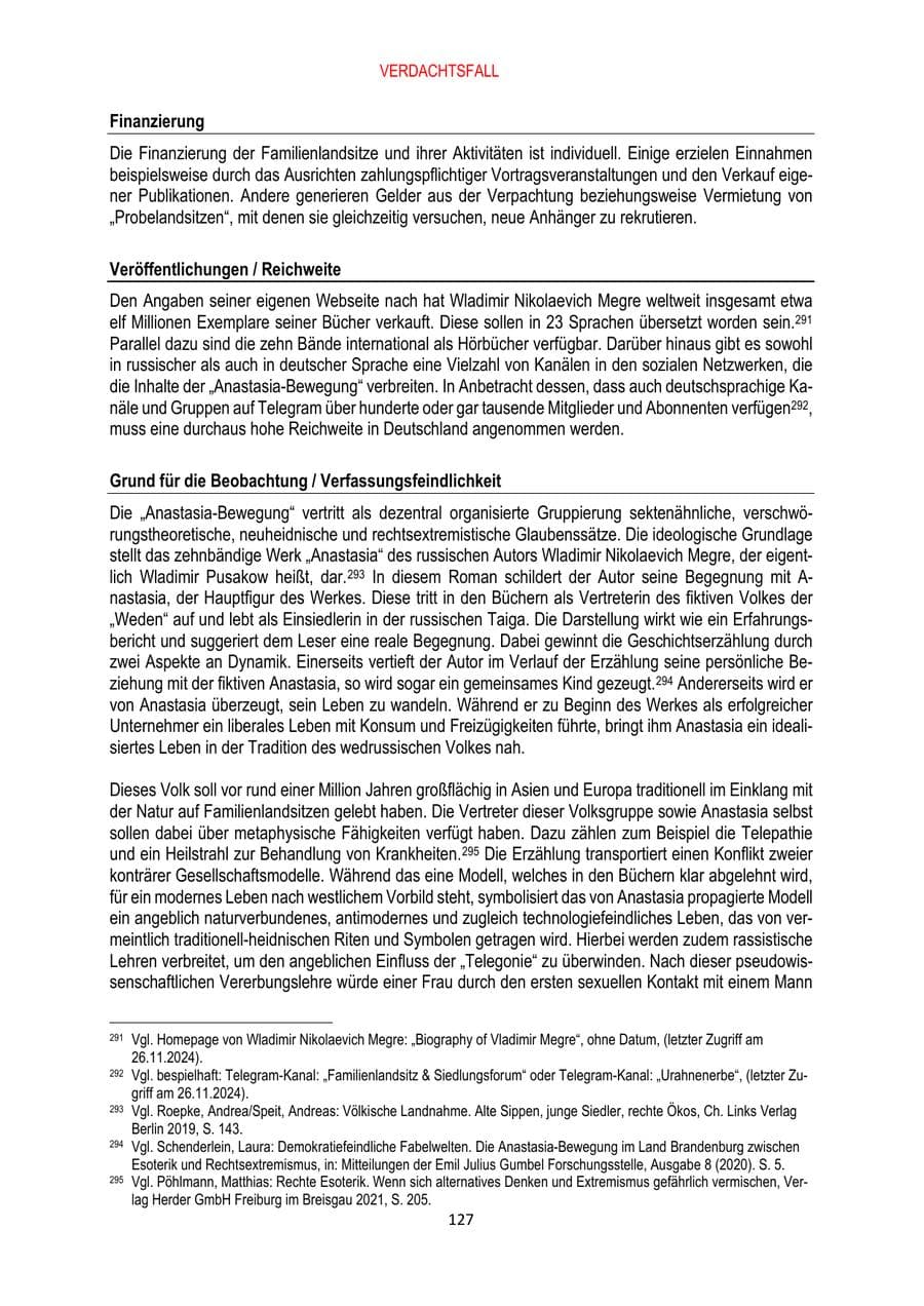 Seite 127 des Verfassungsschutzbericht 2024 Brandenburg