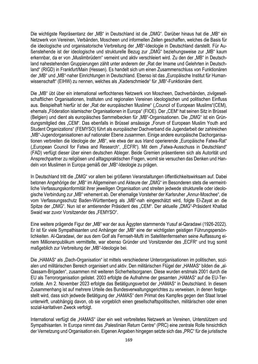Seite 169 des Verfassungsschutzbericht 2024 Brandenburg