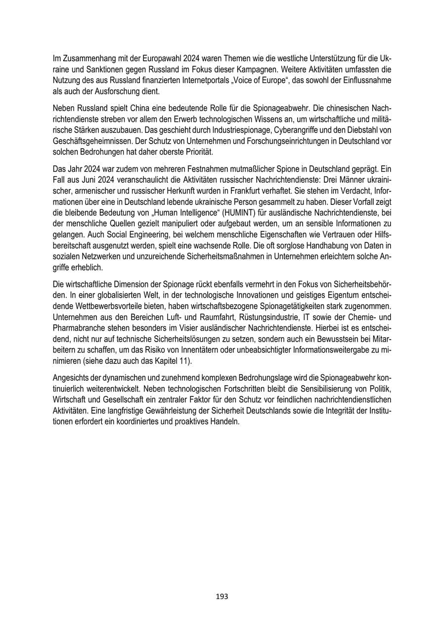 Seite 193 des Verfassungsschutzbericht 2024 Brandenburg