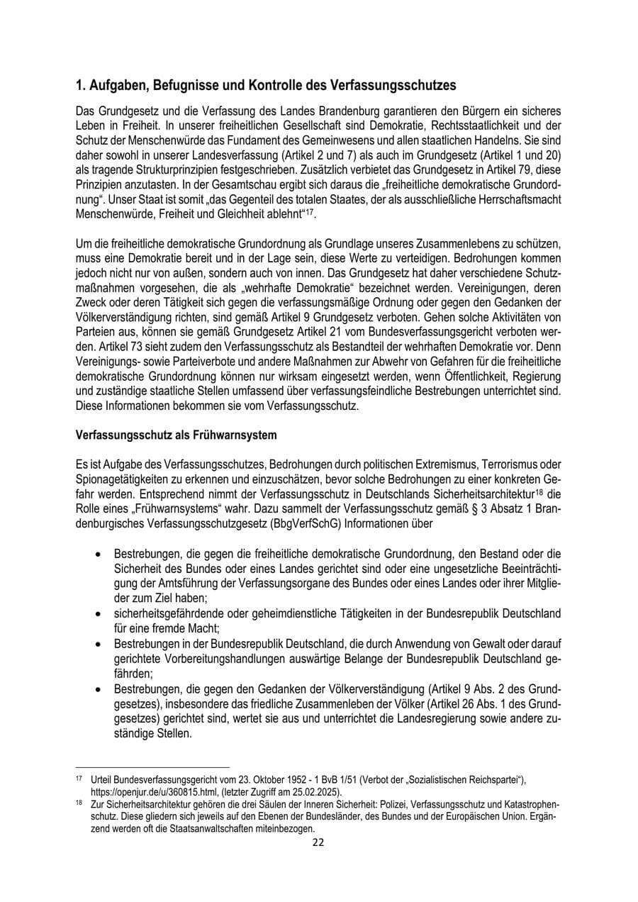 Seite 22 des Verfassungsschutzbericht 2024 Brandenburg