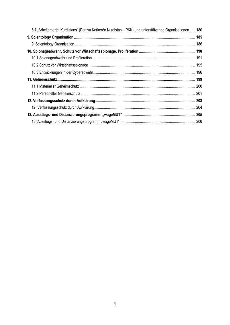 Seite 4 des Verfassungsschutzbericht 2024 Brandenburg