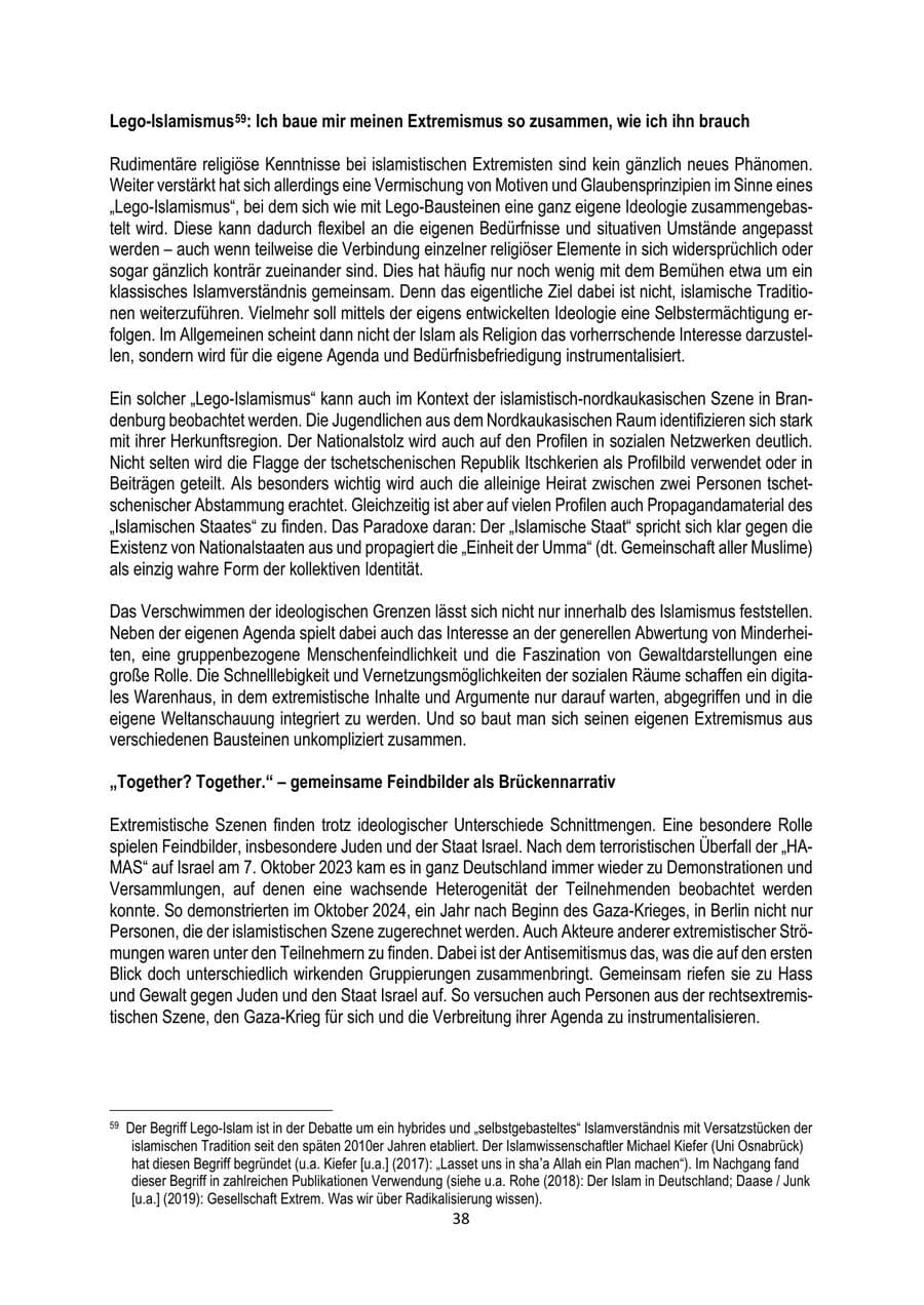 Seite 38 des Verfassungsschutzbericht 2024 Brandenburg