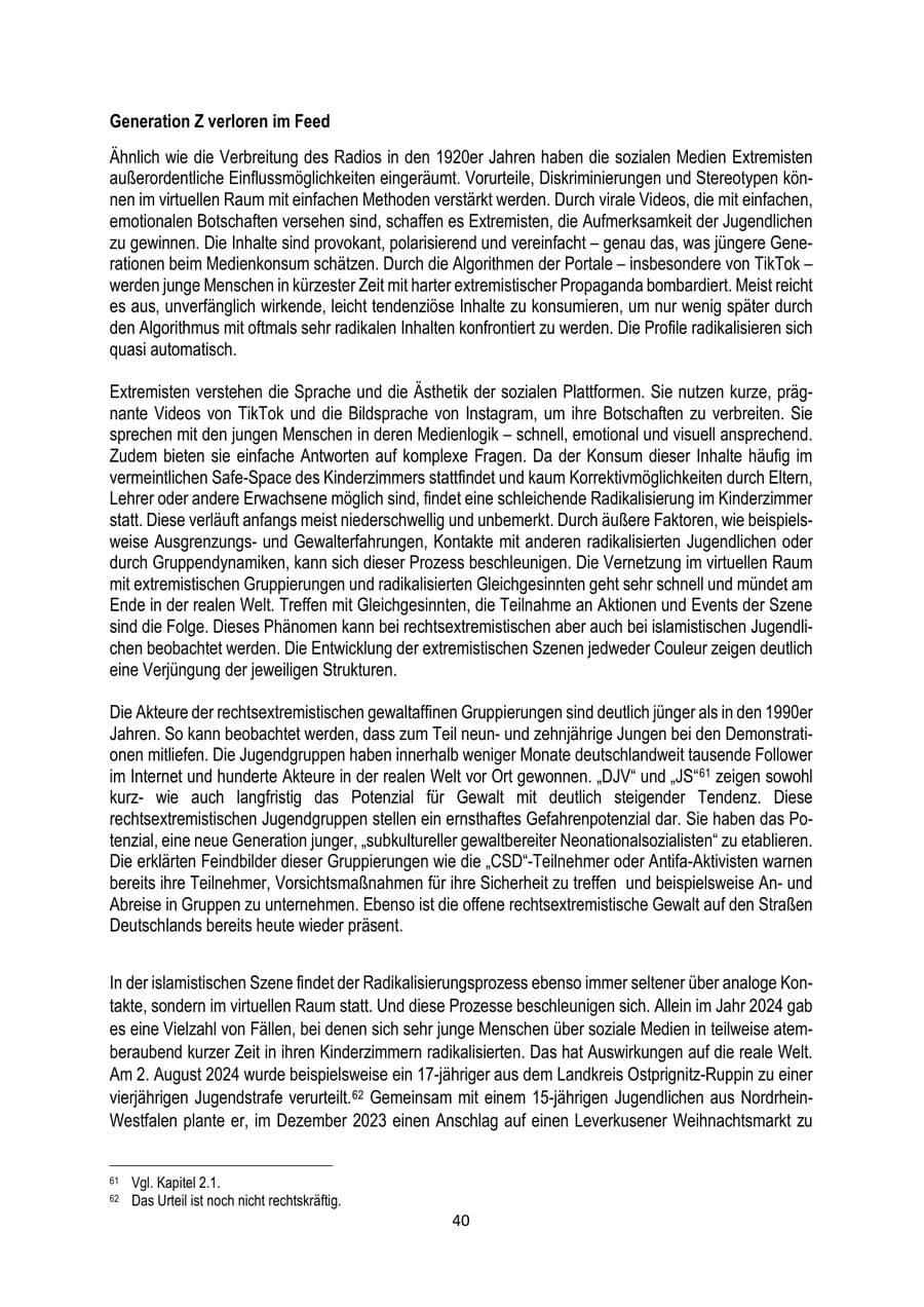Seite 40 des Verfassungsschutzbericht 2024 Brandenburg