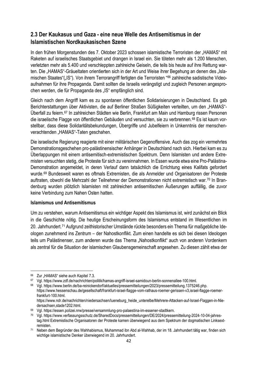 Seite 42 des Verfassungsschutzbericht 2024 Brandenburg
