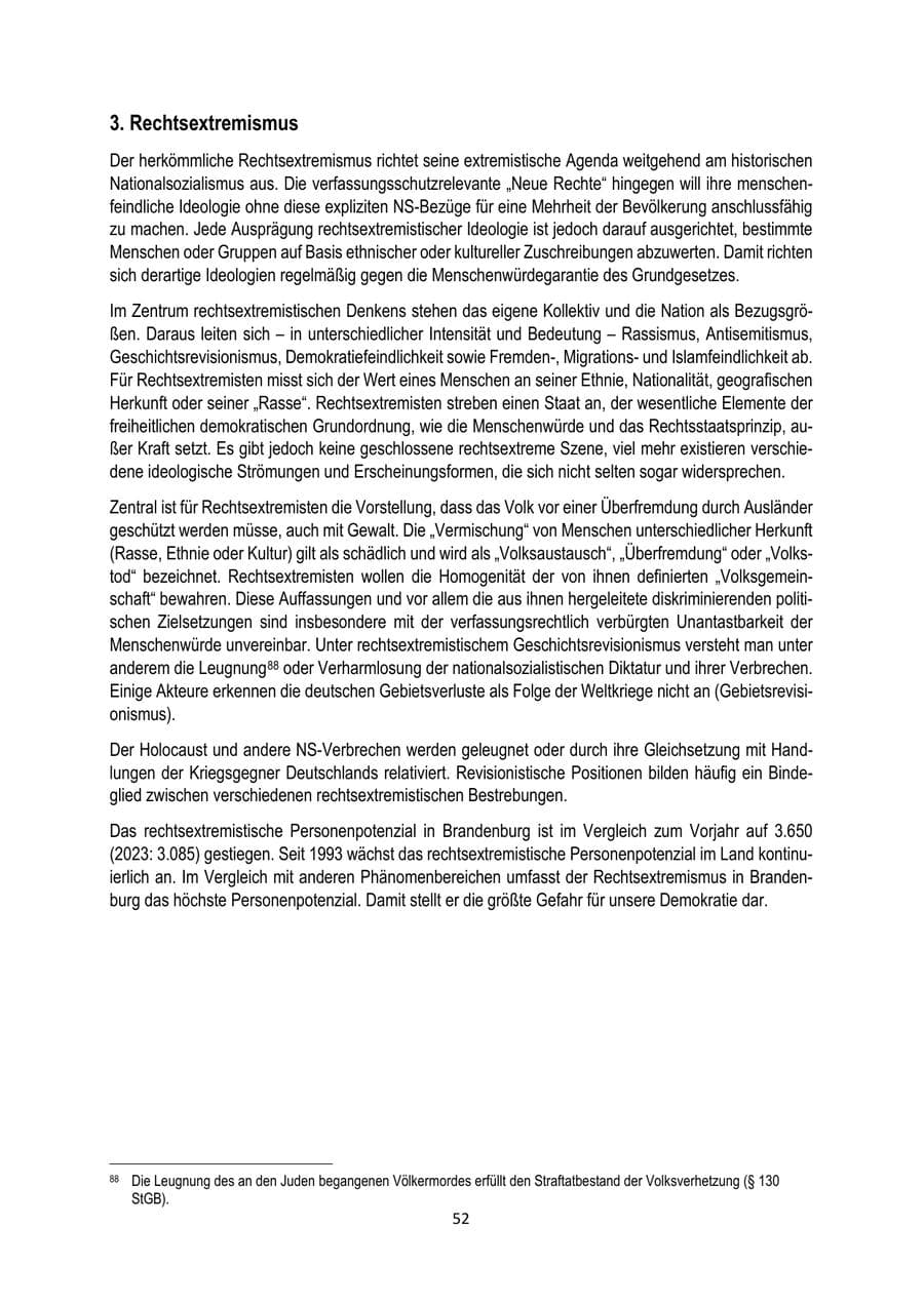 Seite 52 des Verfassungsschutzbericht 2024 Brandenburg