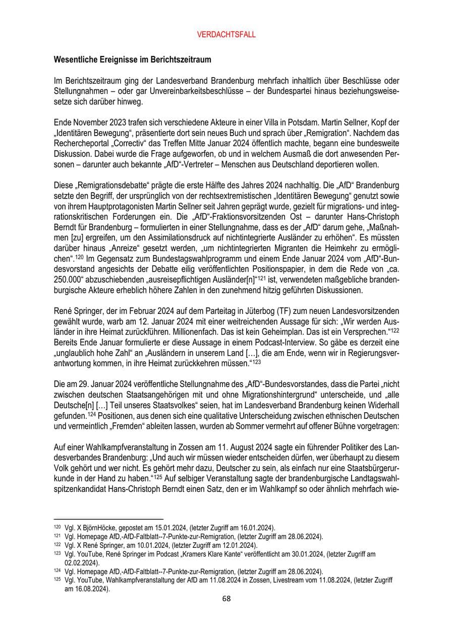 Seite 68 des Verfassungsschutzbericht 2024 Brandenburg