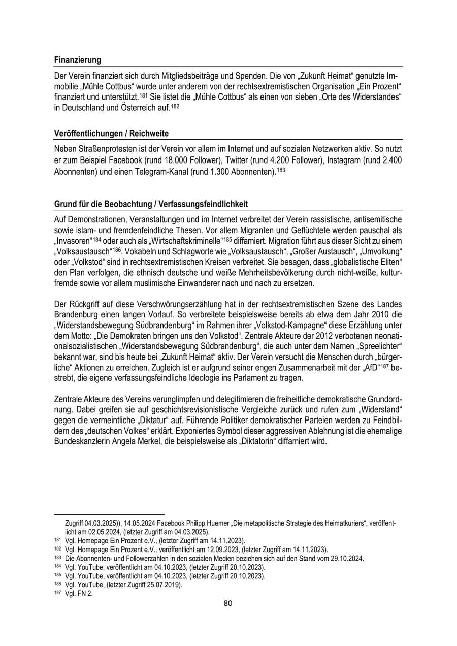 Seite 80 des Verfassungsschutzbericht 2024 Brandenburg