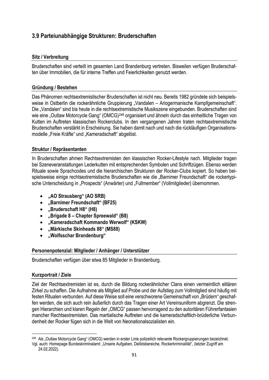 Seite 91 des Verfassungsschutzbericht 2024 Brandenburg