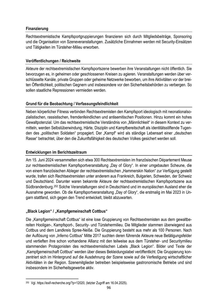 Seite 96 des Verfassungsschutzbericht 2024 Brandenburg