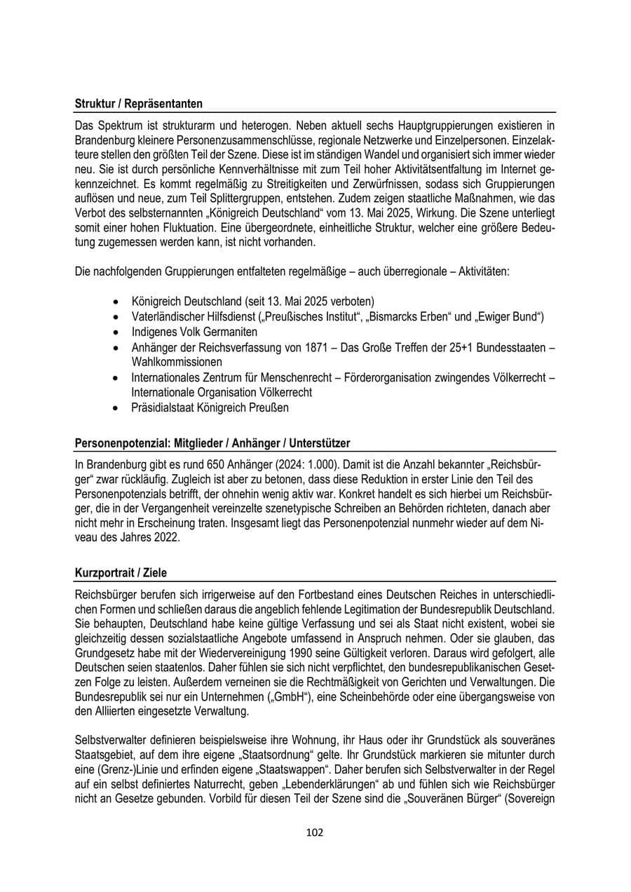 Seite 102 des Verfassungsschutzbericht 2025 Brandenburg