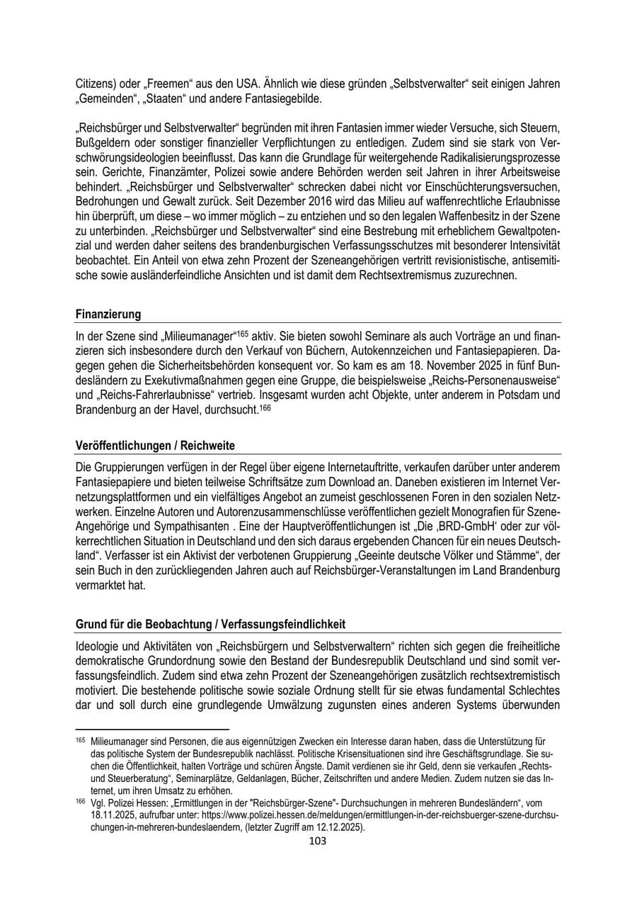 Seite 103 des Verfassungsschutzbericht 2025 Brandenburg