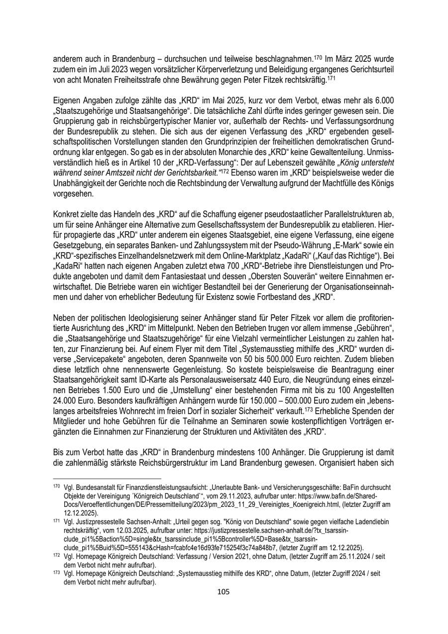 Seite 105 des Verfassungsschutzbericht 2025 Brandenburg