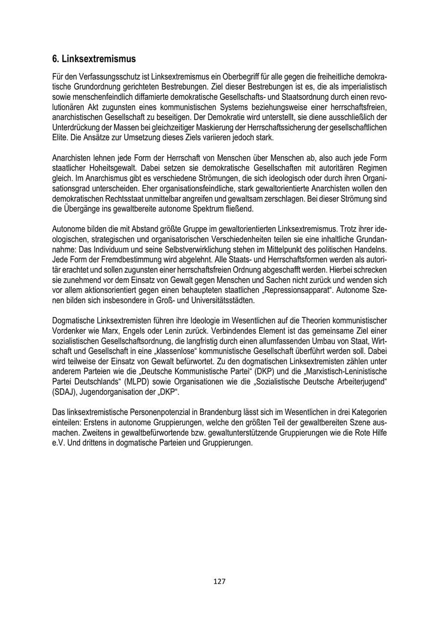Seite 127 des Verfassungsschutzbericht 2025 Brandenburg