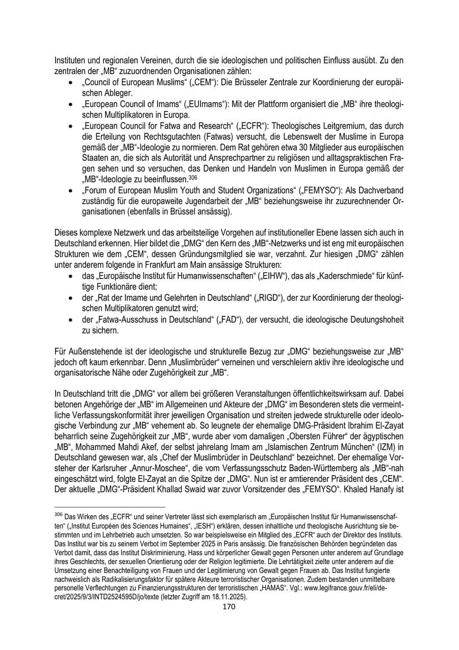 Seite 170 des Verfassungsschutzbericht 2025 Brandenburg