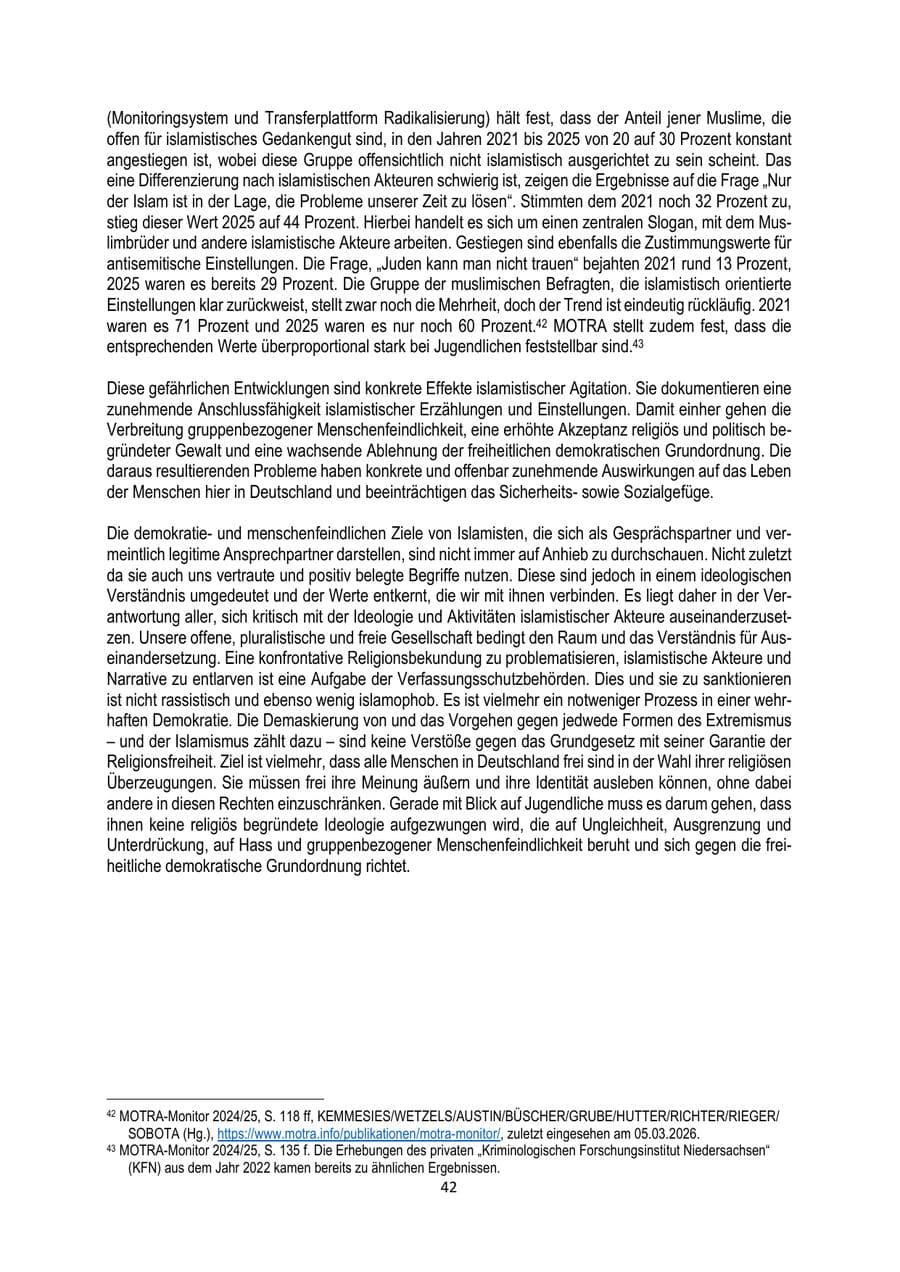 Seite 42 des Verfassungsschutzbericht 2025 Brandenburg