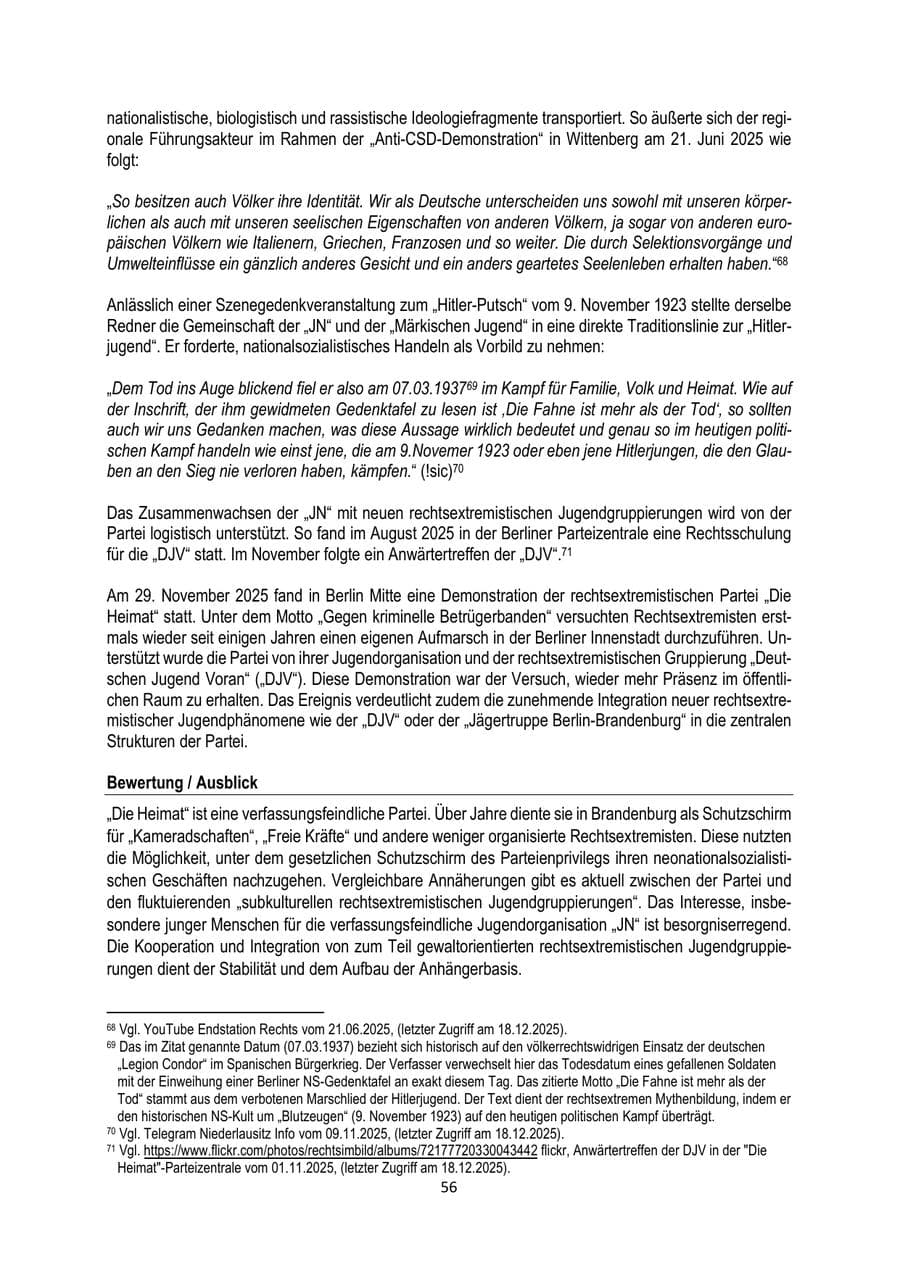 Seite 56 des Verfassungsschutzbericht 2025 Brandenburg