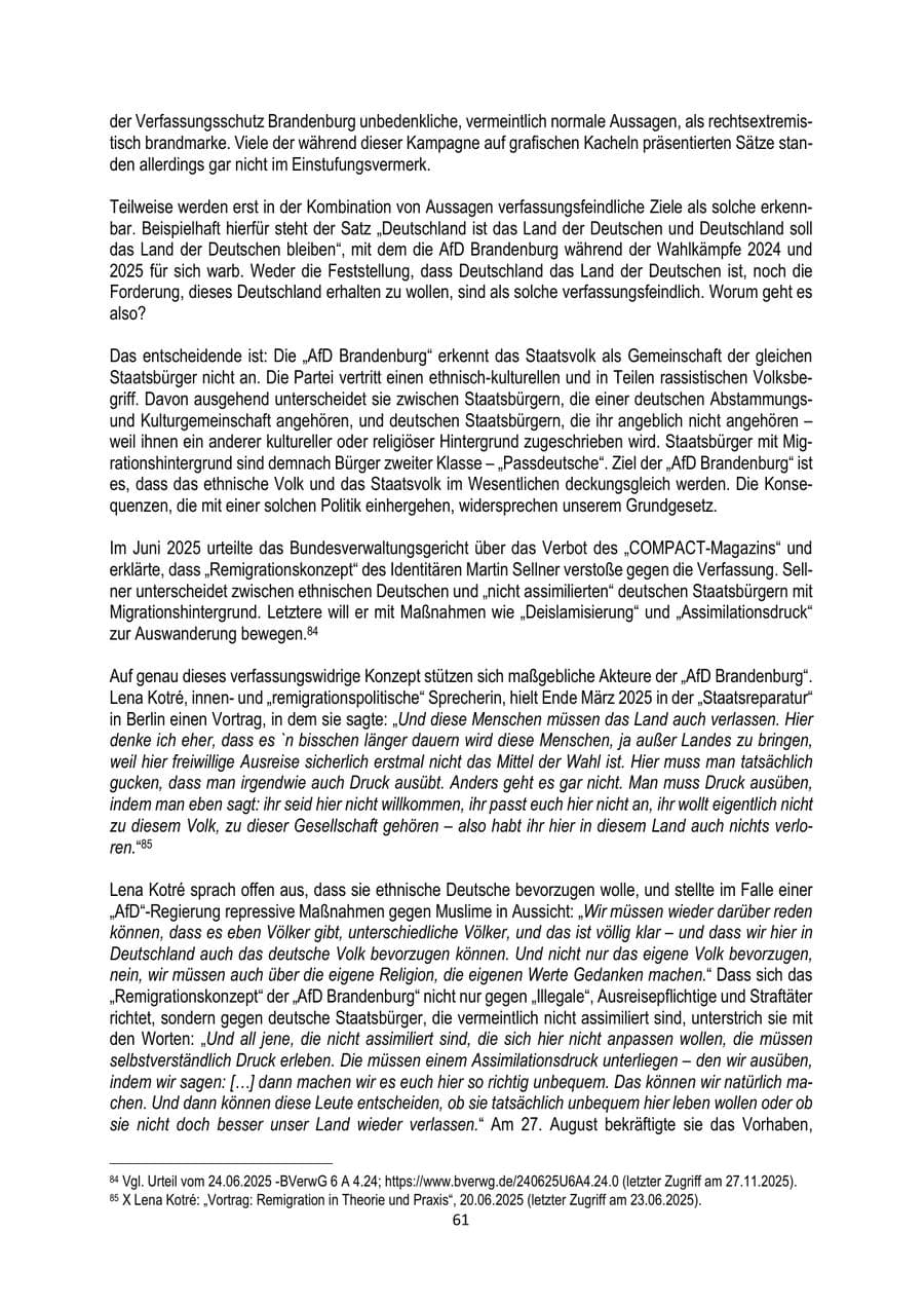 Seite 61 des Verfassungsschutzbericht 2025 Brandenburg
