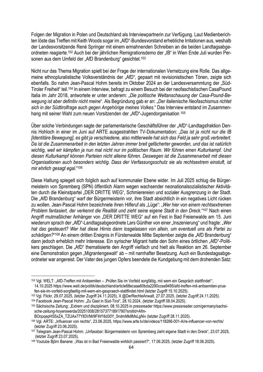 Seite 64 des Verfassungsschutzbericht 2025 Brandenburg