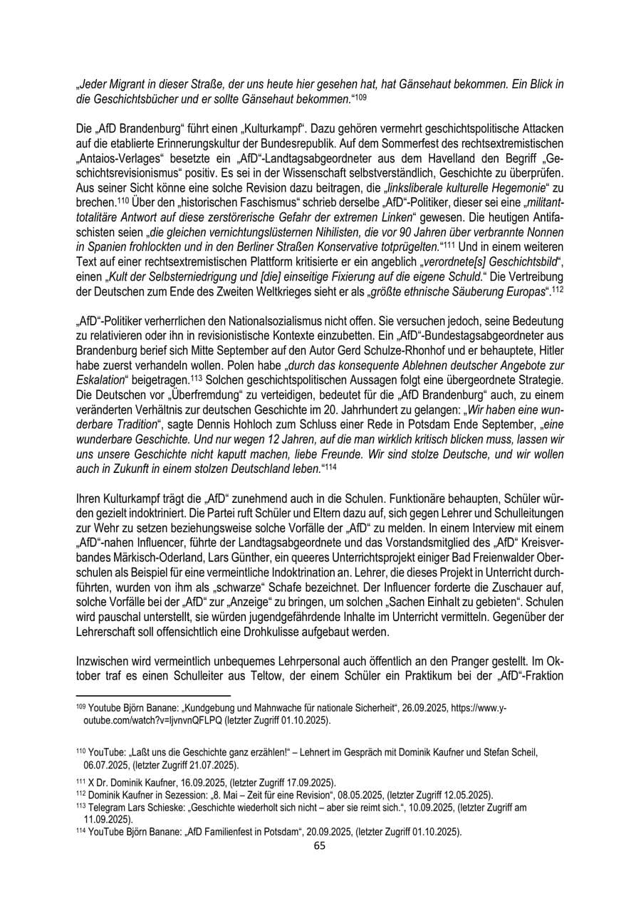 Seite 65 des Verfassungsschutzbericht 2025 Brandenburg