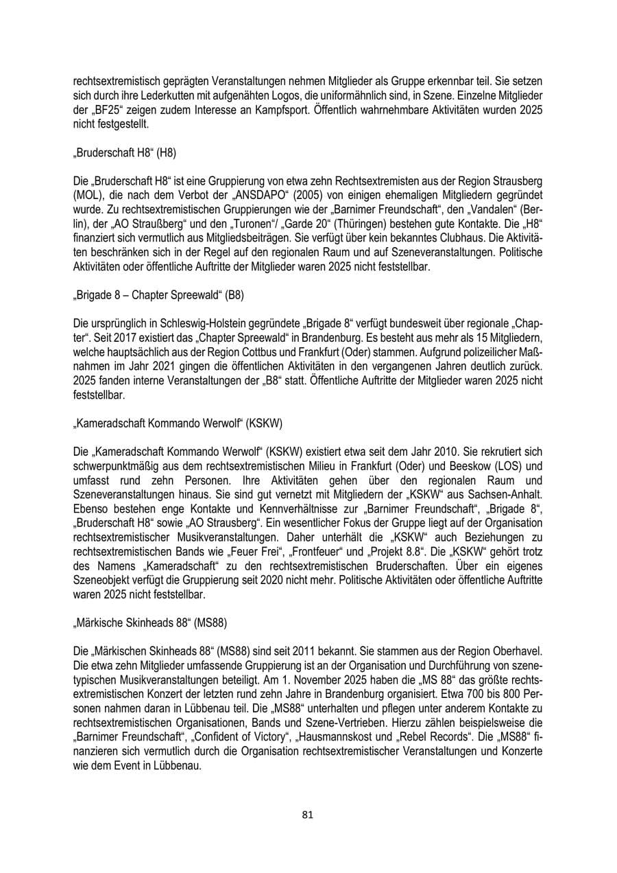 Seite 81 des Verfassungsschutzbericht 2025 Brandenburg