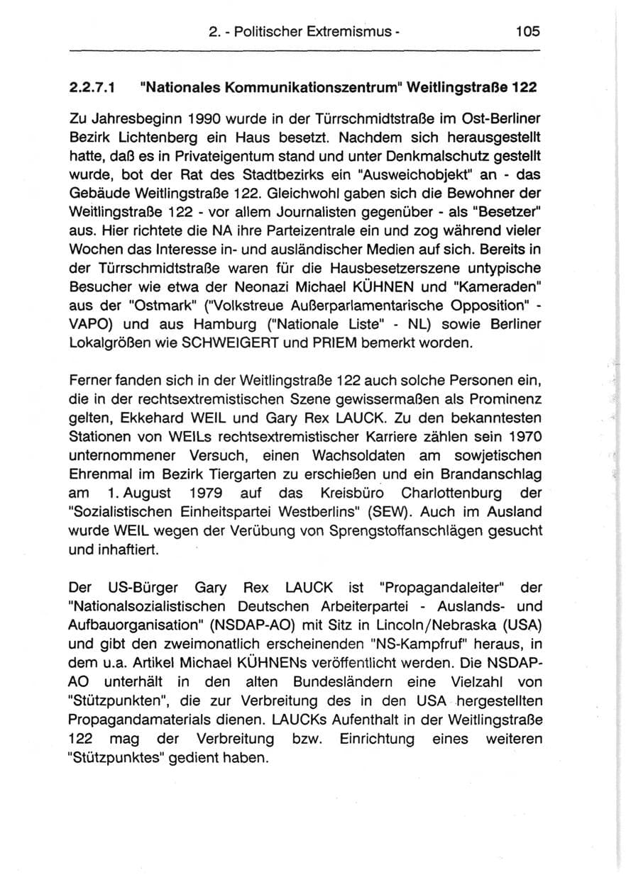 Seite 107 des Verfassungsschutzbericht 1990 Berlin