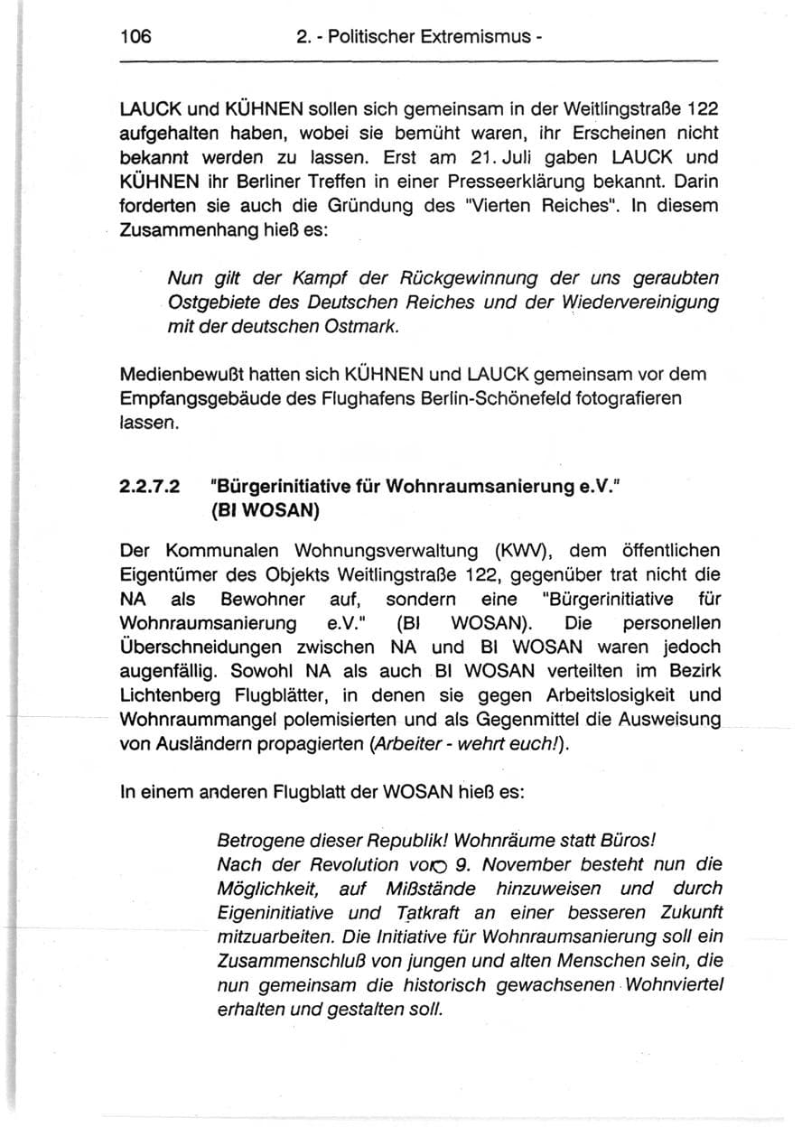 Seite 108 des Verfassungsschutzbericht 1990 Berlin