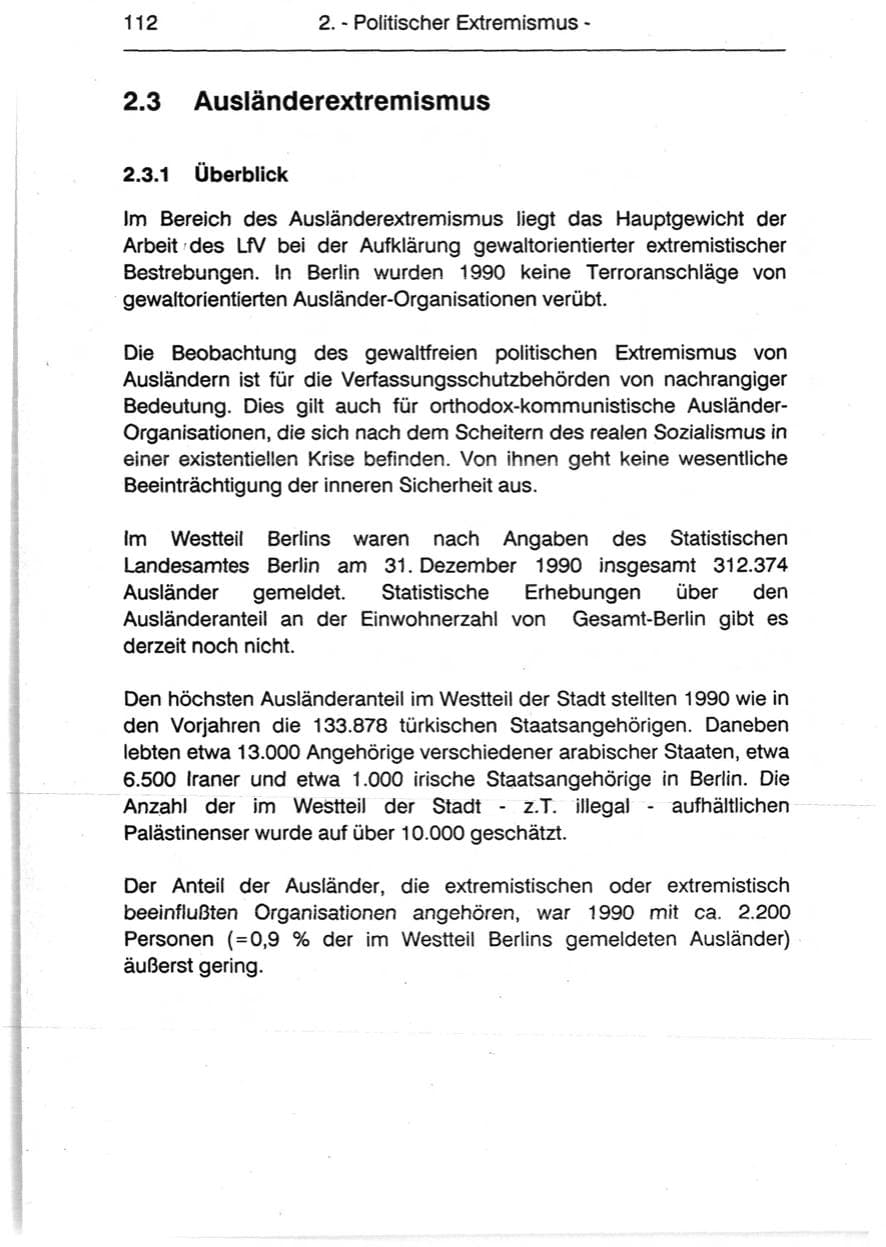 Seite 114 des Verfassungsschutzbericht 1990 Berlin