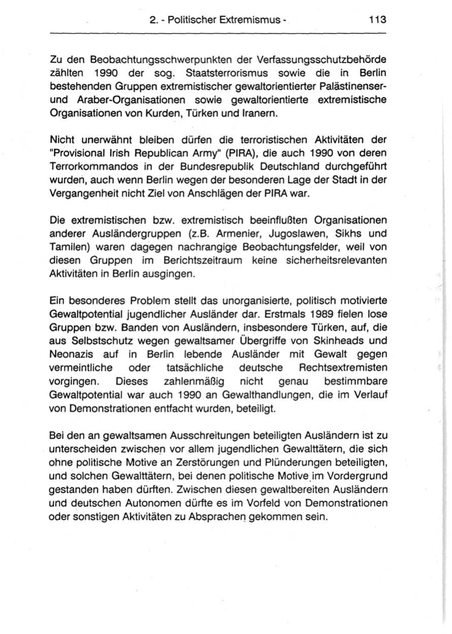 Seite 115 des Verfassungsschutzbericht 1990 Berlin