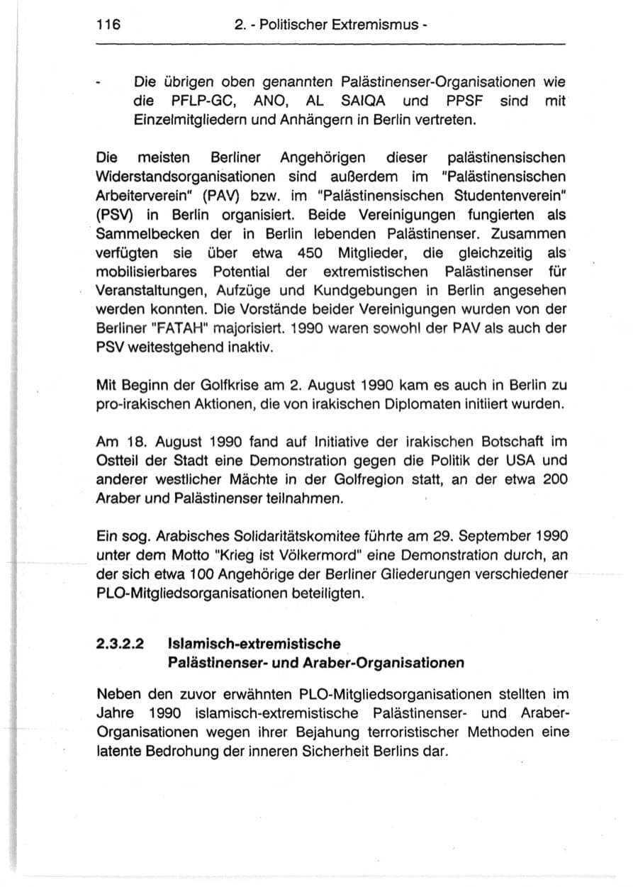 Seite 118 des Verfassungsschutzbericht 1990 Berlin