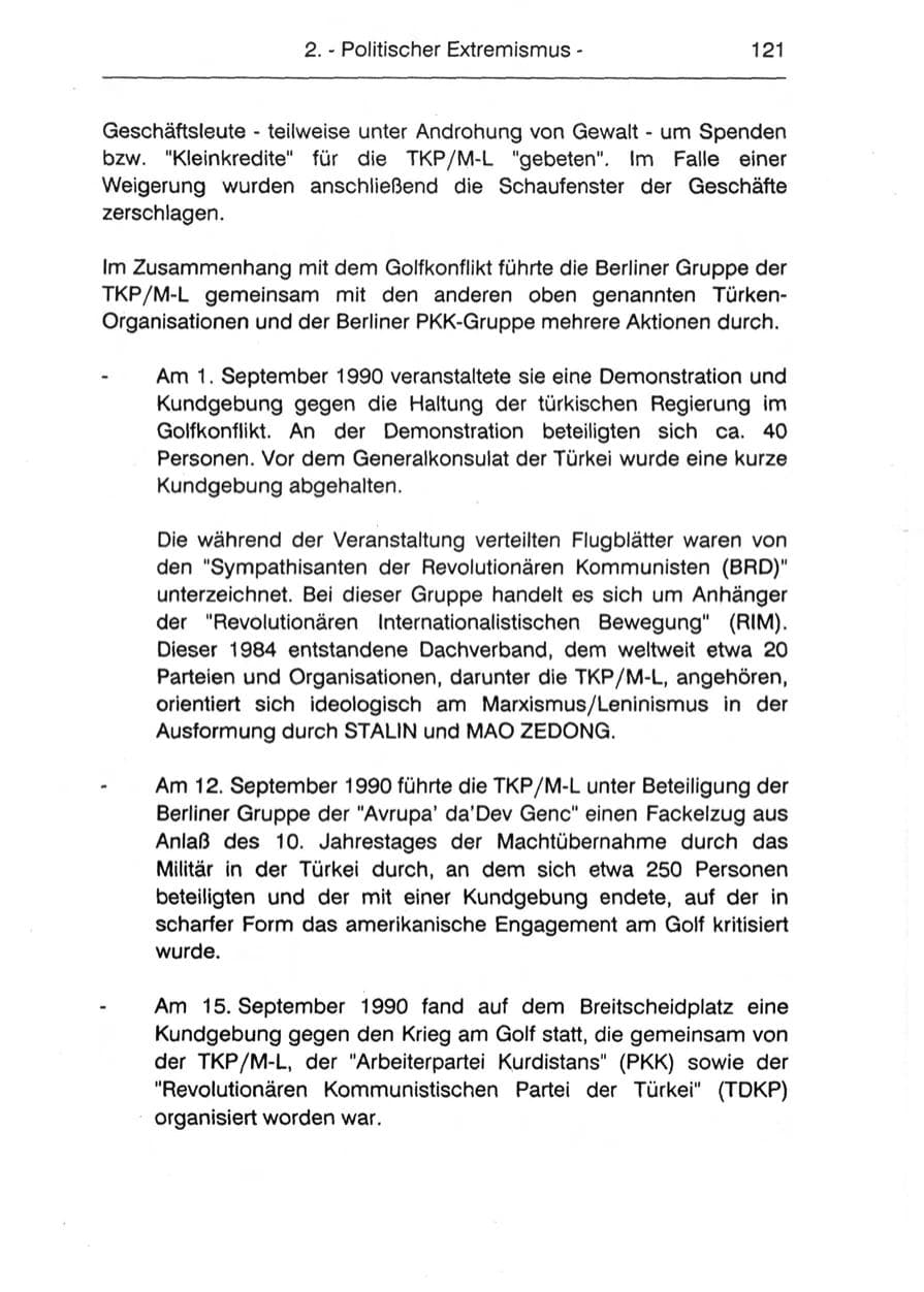 Seite 123 des Verfassungsschutzbericht 1990 Berlin
