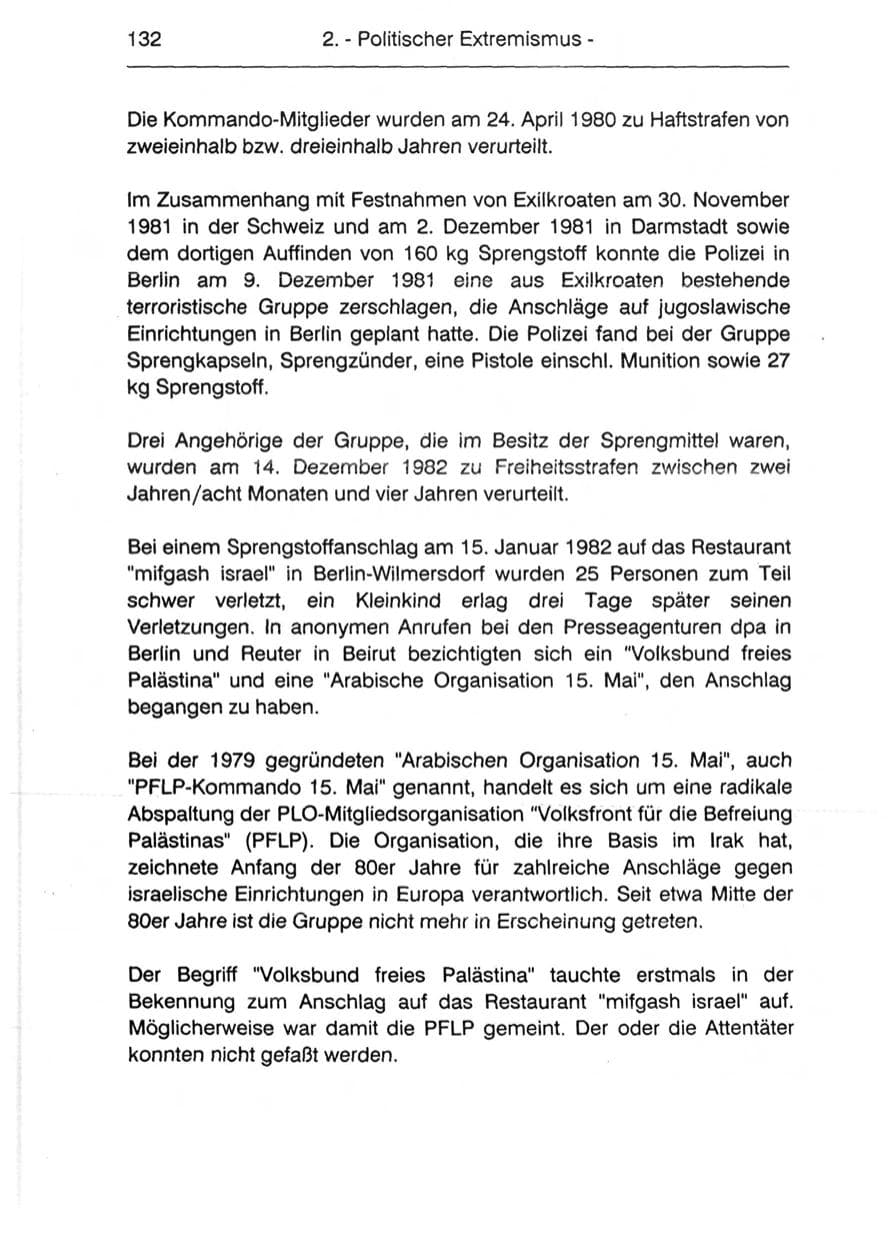 Seite 134 des Verfassungsschutzbericht 1990 Berlin