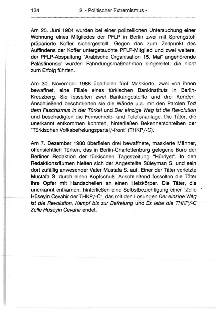 Seite 136 des Verfassungsschutzbericht 1990 Berlin