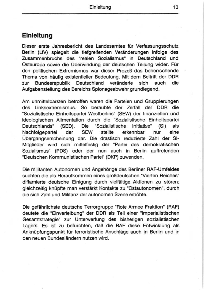 Seite 15 des Verfassungsschutzbericht 1990 Berlin