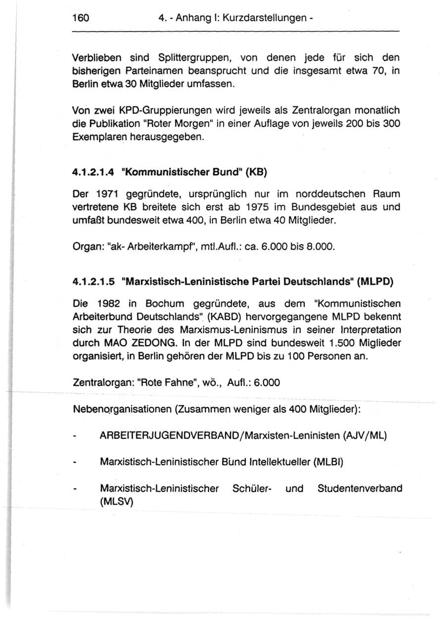 Seite 162 des Verfassungsschutzbericht 1990 Berlin