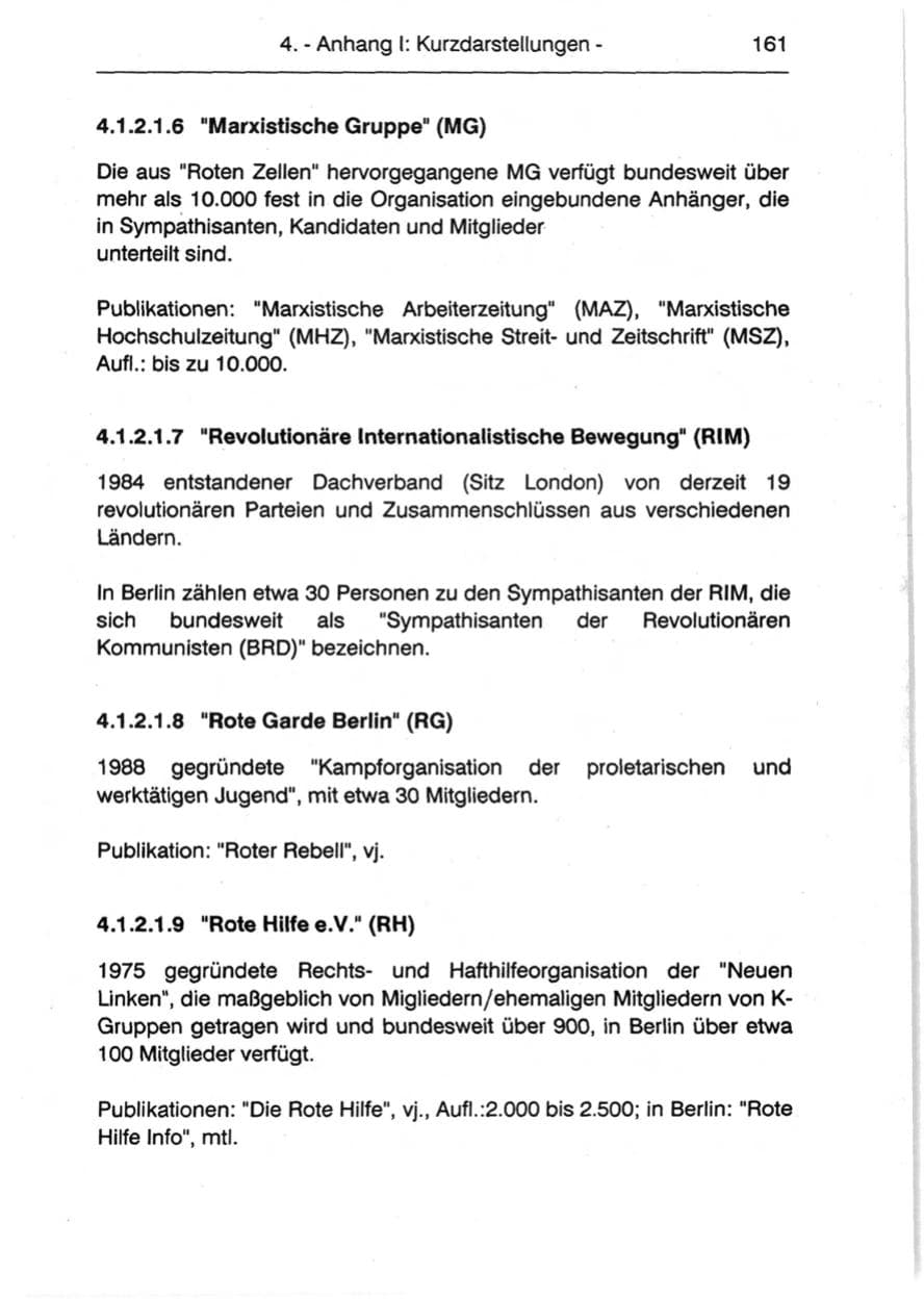 Seite 163 des Verfassungsschutzbericht 1990 Berlin