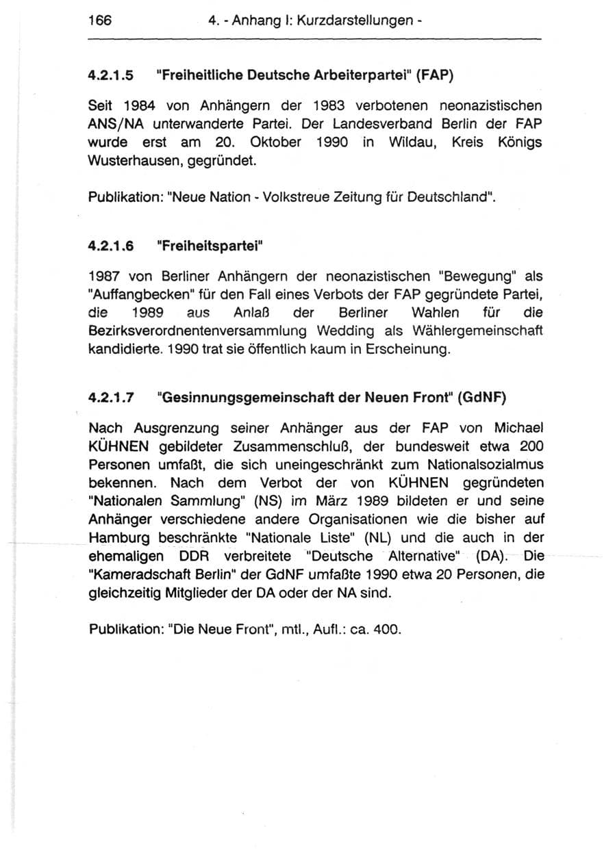 Seite 168 des Verfassungsschutzbericht 1990 Berlin