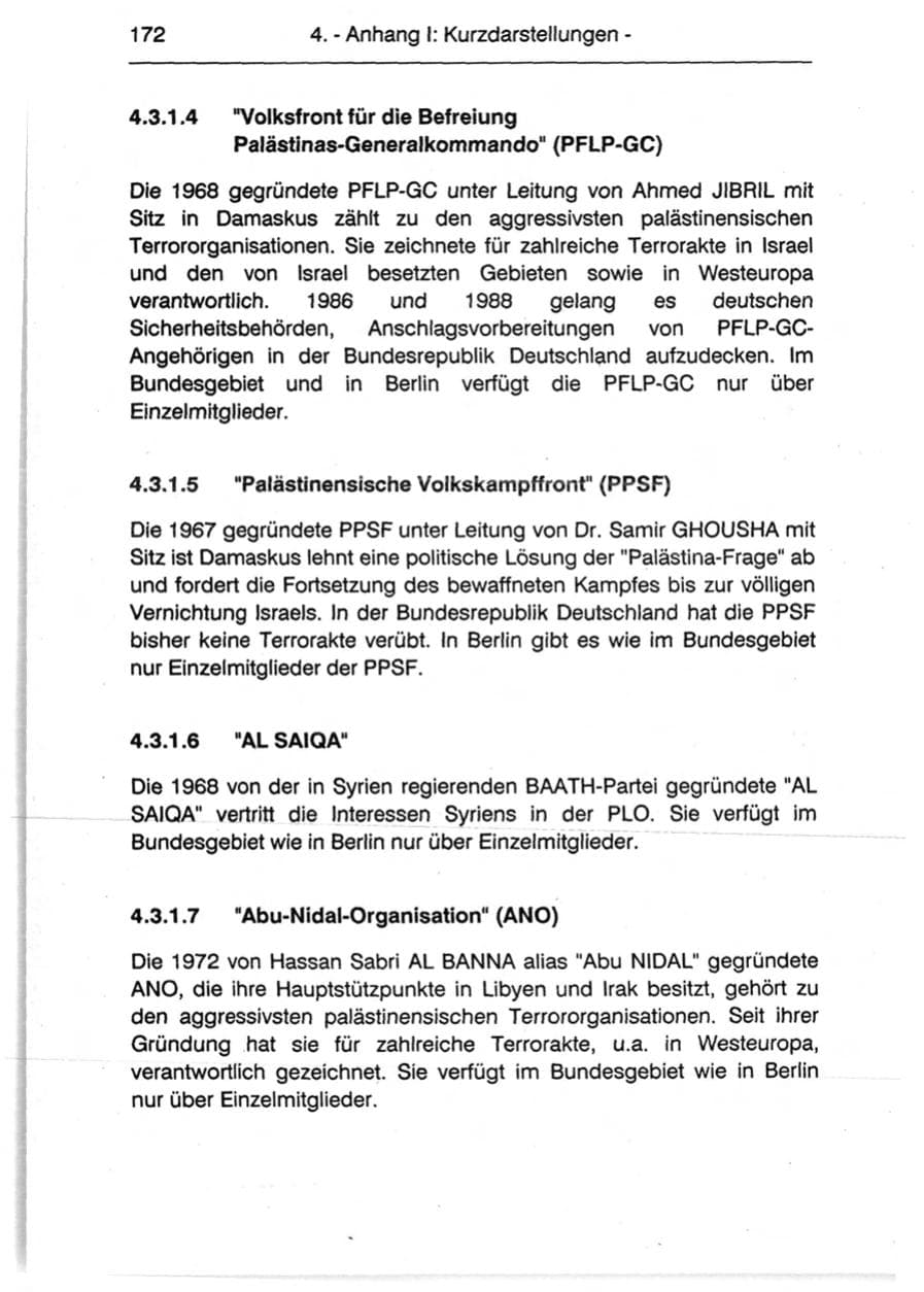 Seite 174 des Verfassungsschutzbericht 1990 Berlin
