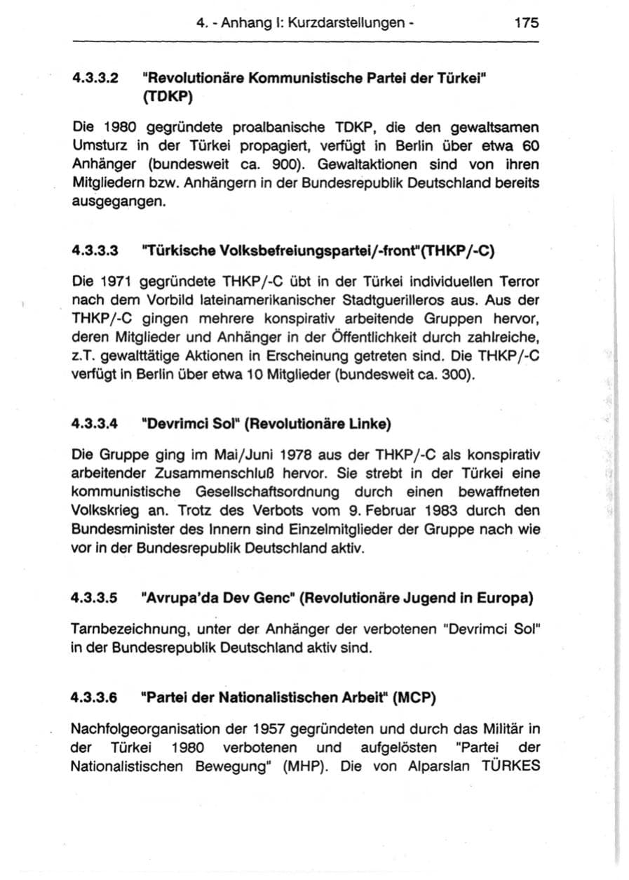 Seite 177 des Verfassungsschutzbericht 1990 Berlin