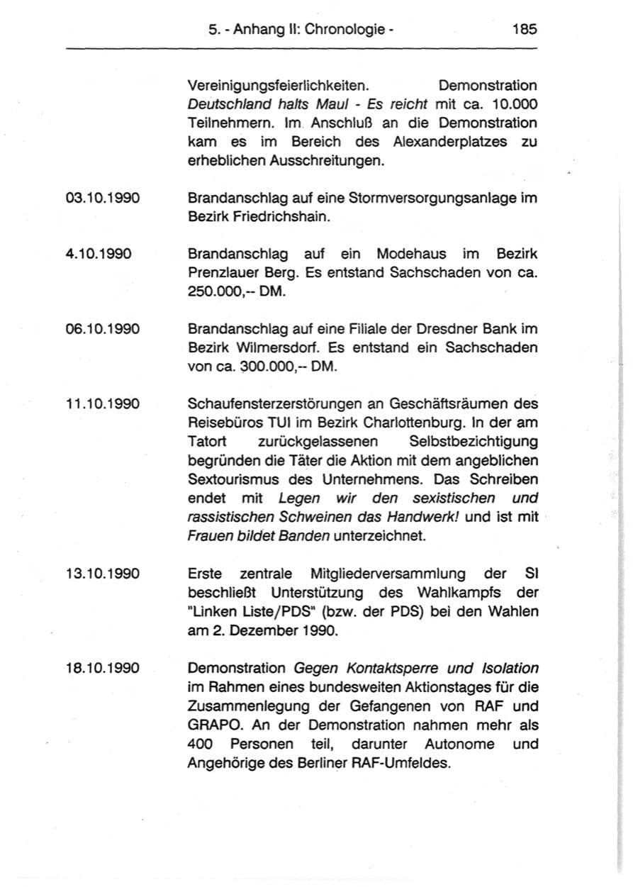 Seite 187 des Verfassungsschutzbericht 1990 Berlin