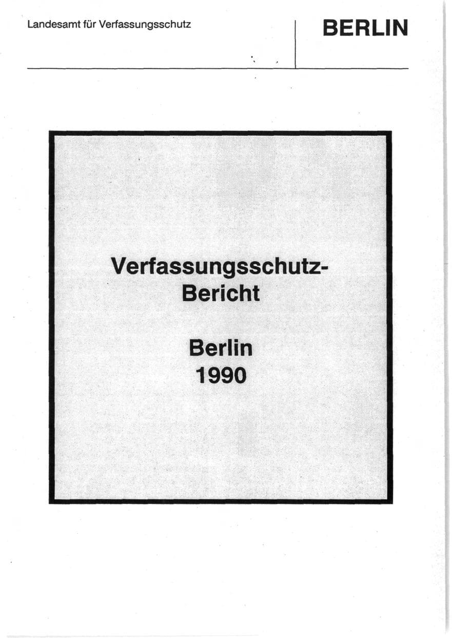 Seite 3 des Verfassungsschutzbericht 1990 Berlin
