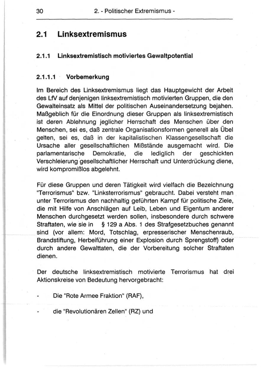 Seite 32 des Verfassungsschutzbericht 1990 Berlin