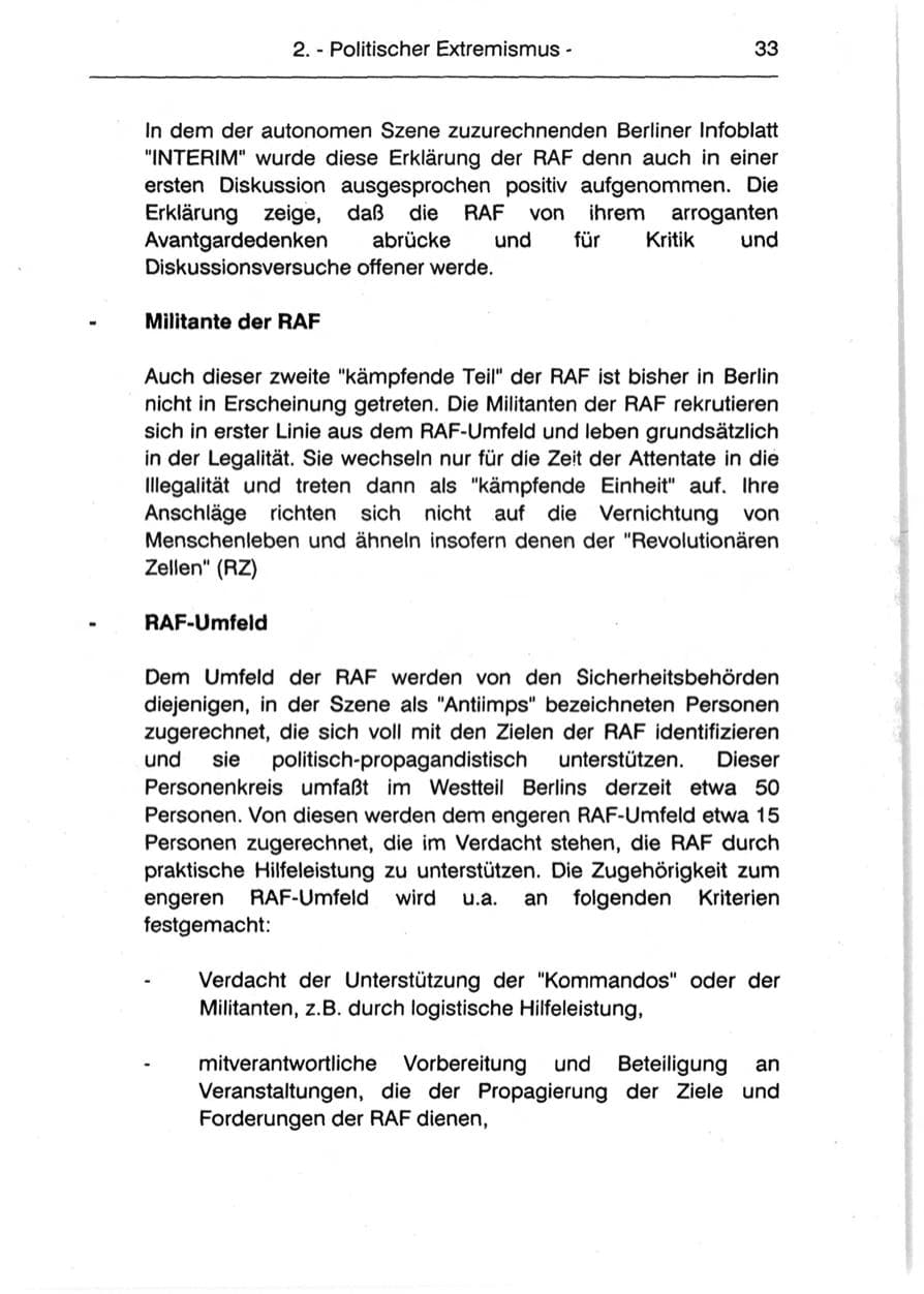 Seite 35 des Verfassungsschutzbericht 1990 Berlin