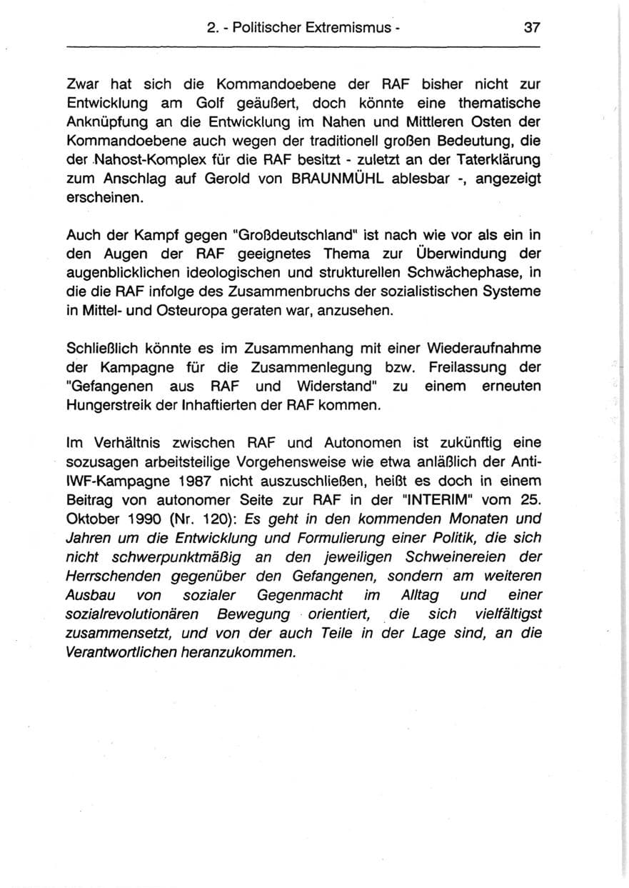 Seite 39 des Verfassungsschutzbericht 1990 Berlin