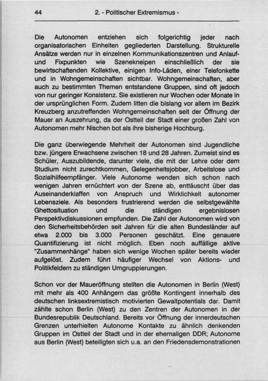 Seite 46 des Verfassungsschutzbericht 1990 Berlin