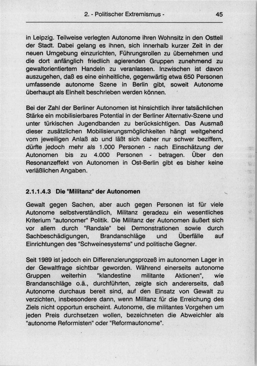 Seite 47 des Verfassungsschutzbericht 1990 Berlin