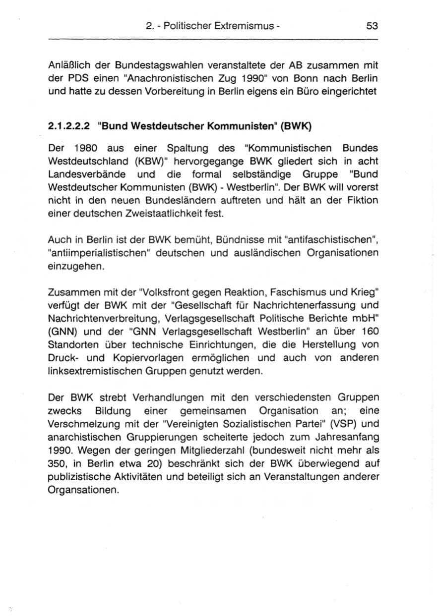 Seite 55 des Verfassungsschutzbericht 1990 Berlin