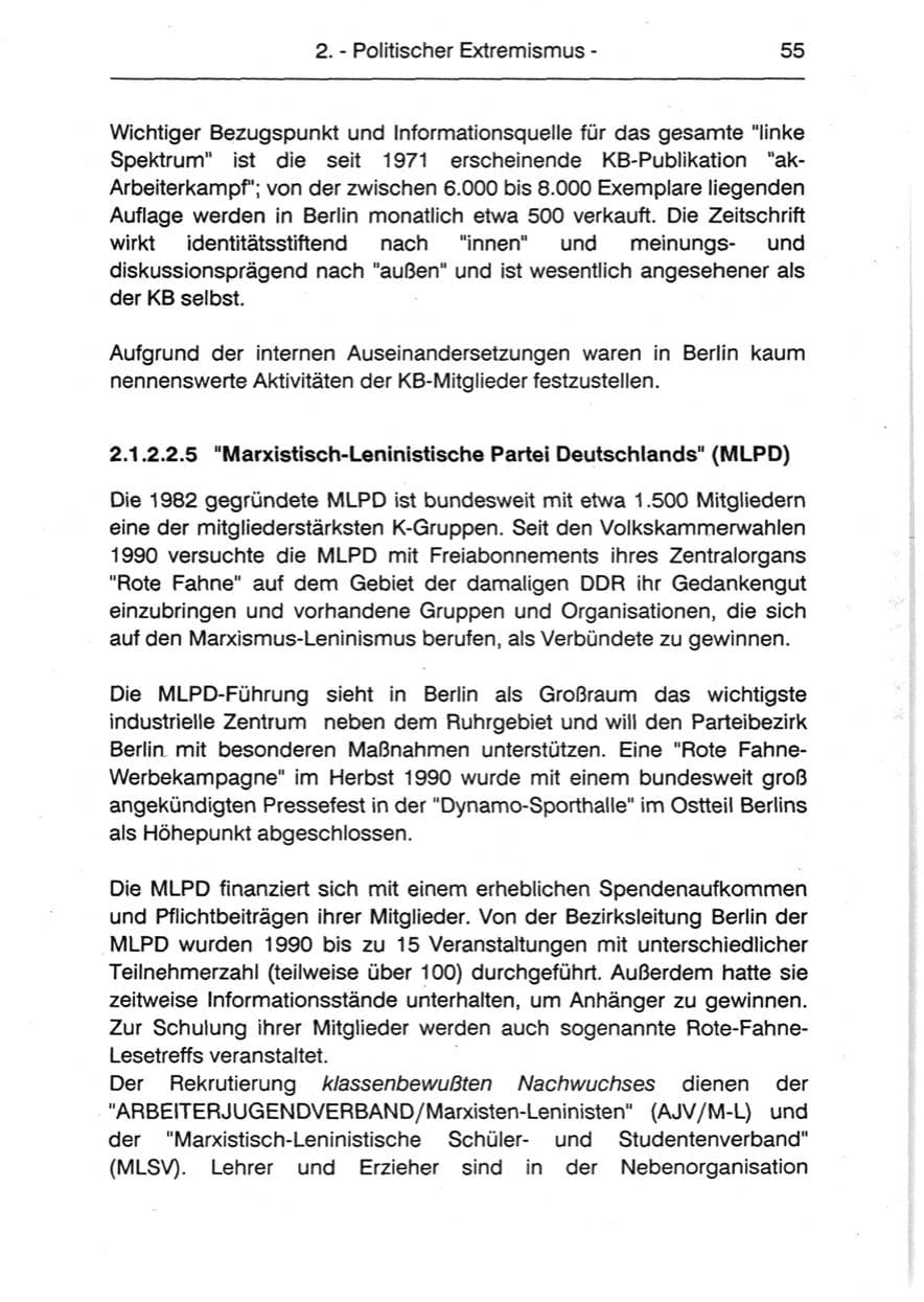 Seite 57 des Verfassungsschutzbericht 1990 Berlin
