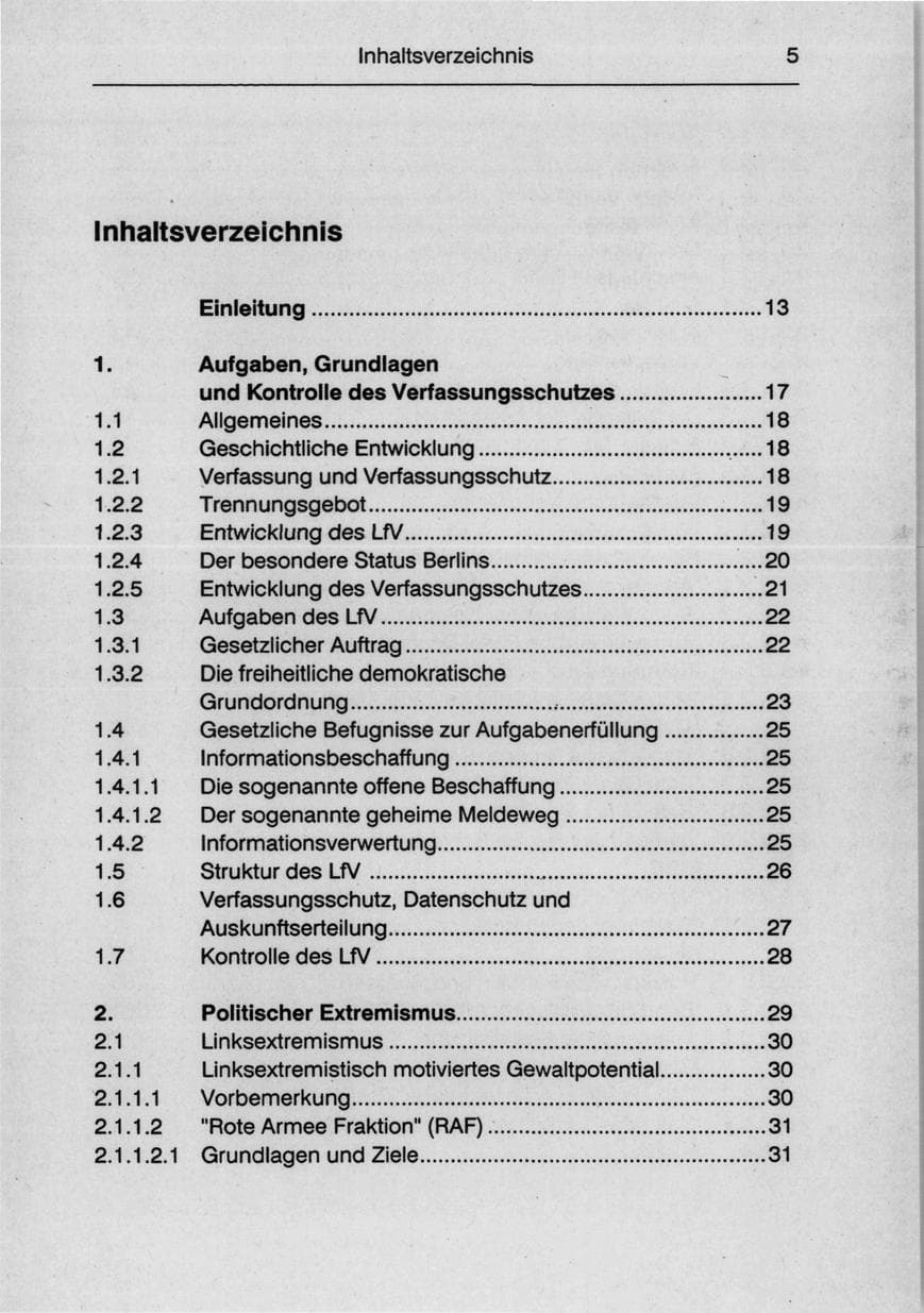 Seite 7 des Verfassungsschutzbericht 1990 Berlin