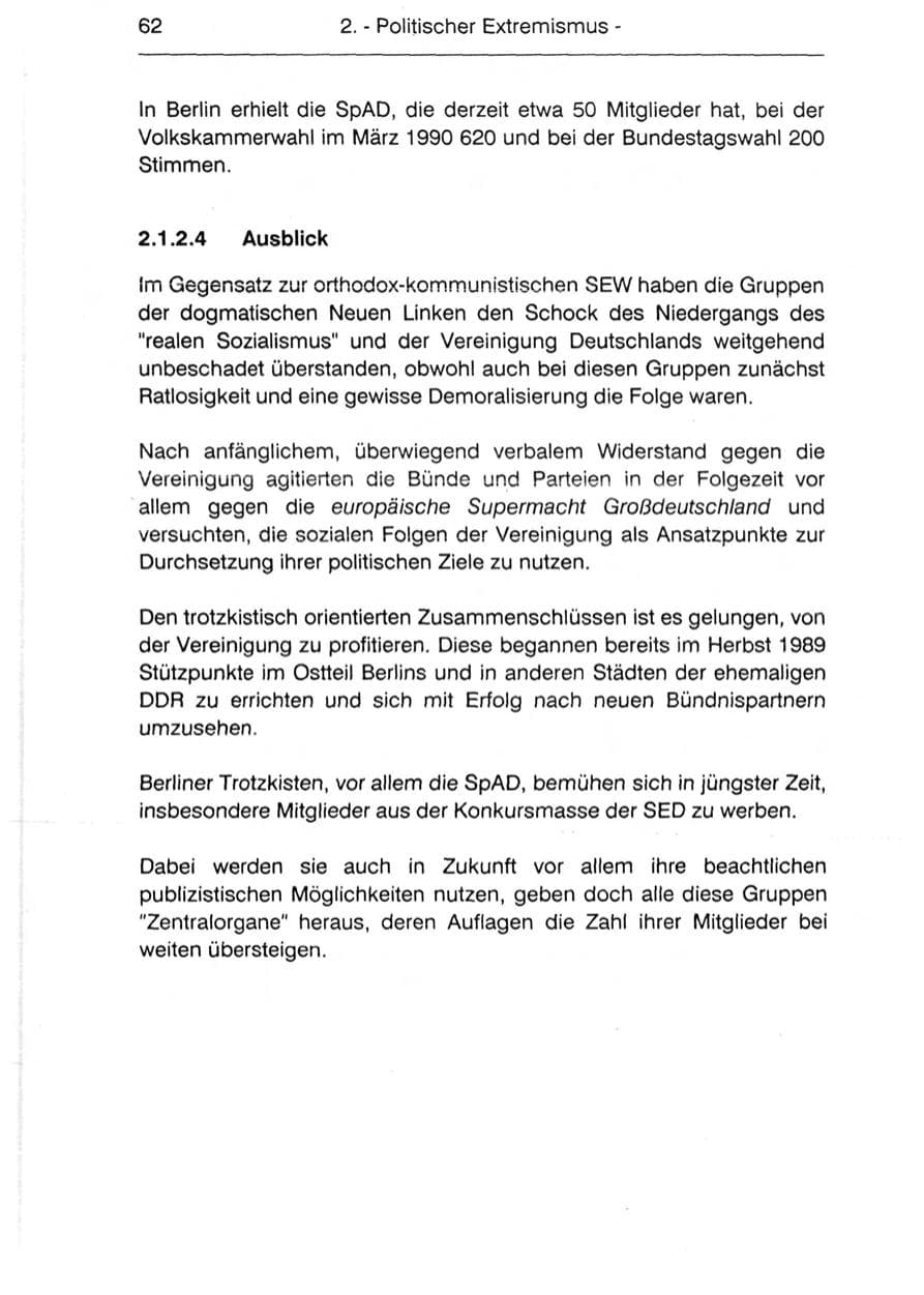 Seite 64 des Verfassungsschutzbericht 1990 Berlin
