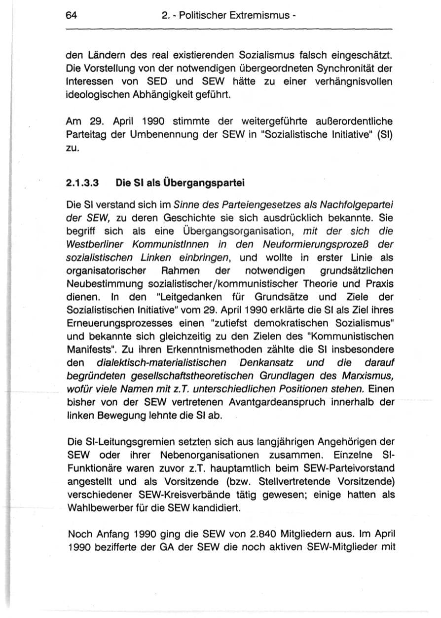 Seite 66 des Verfassungsschutzbericht 1990 Berlin